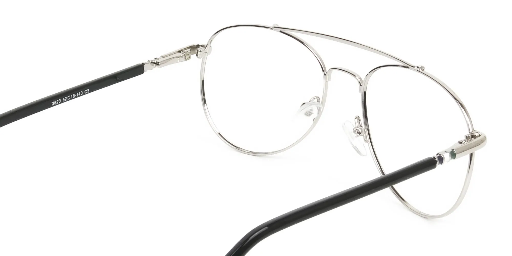 Pilot Black & Silver Fine Metal Glasses - 2