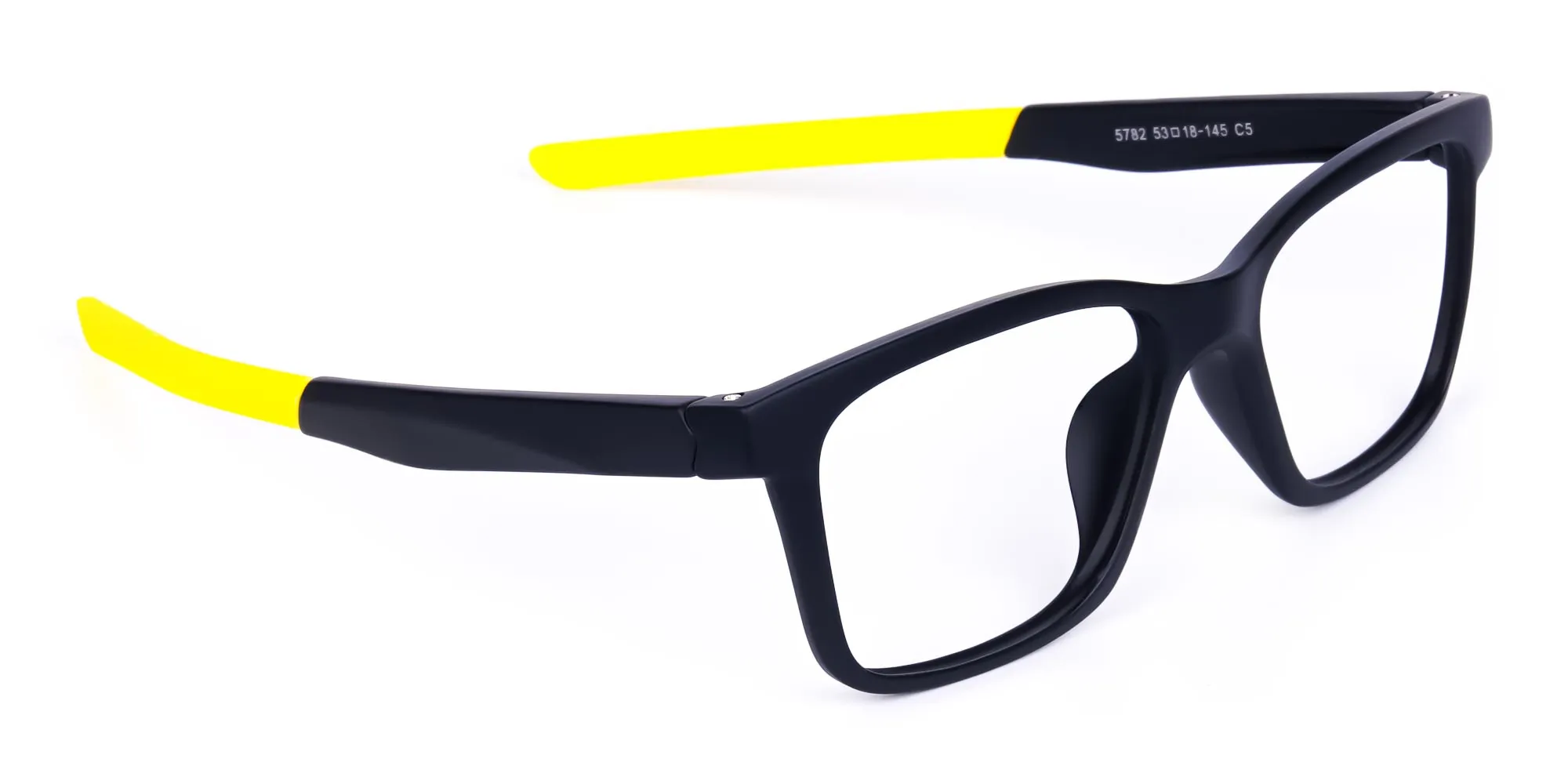 Black and Bright Yellow Cycling Glasses For Women In Rectangular Shape-3