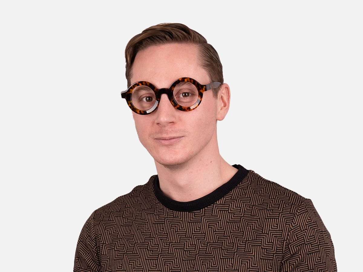 Round Tortoise Shell Glasses-44
