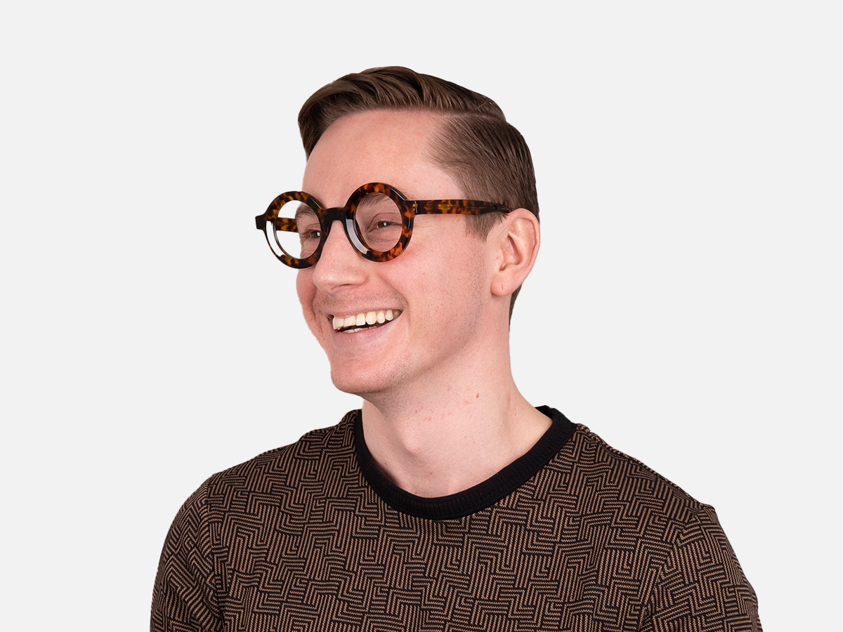 Round Tortoise Shell Glasses-43