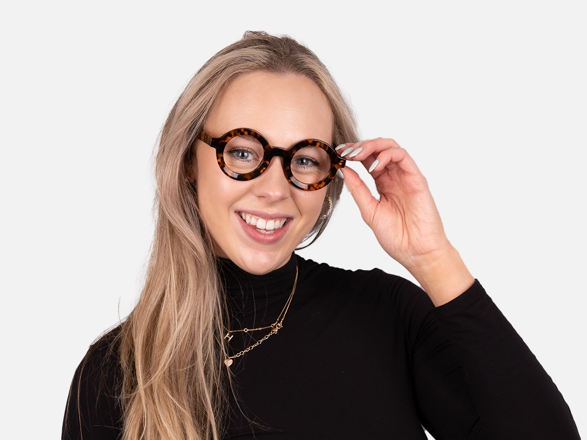 Round Tortoise Shell Glasses-52