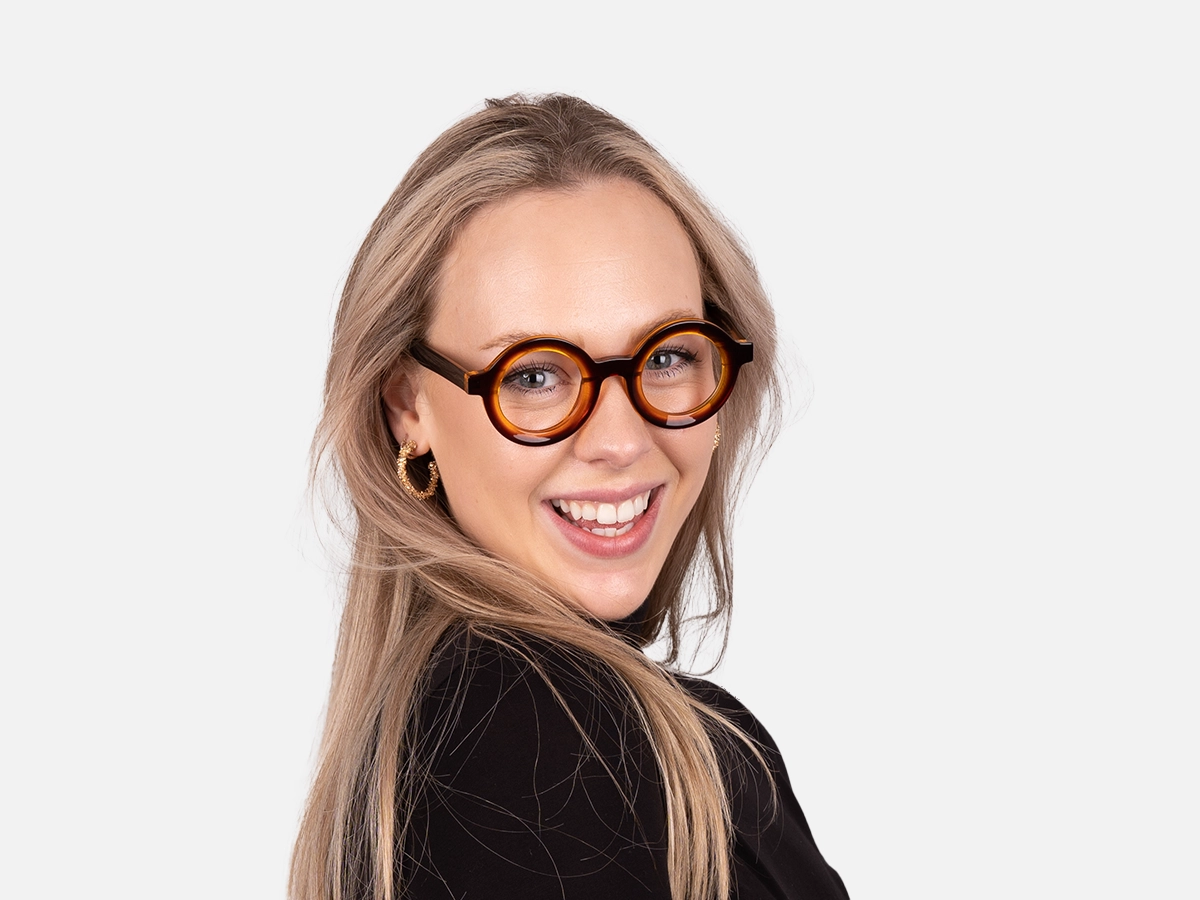 Brown Round Glasses-52