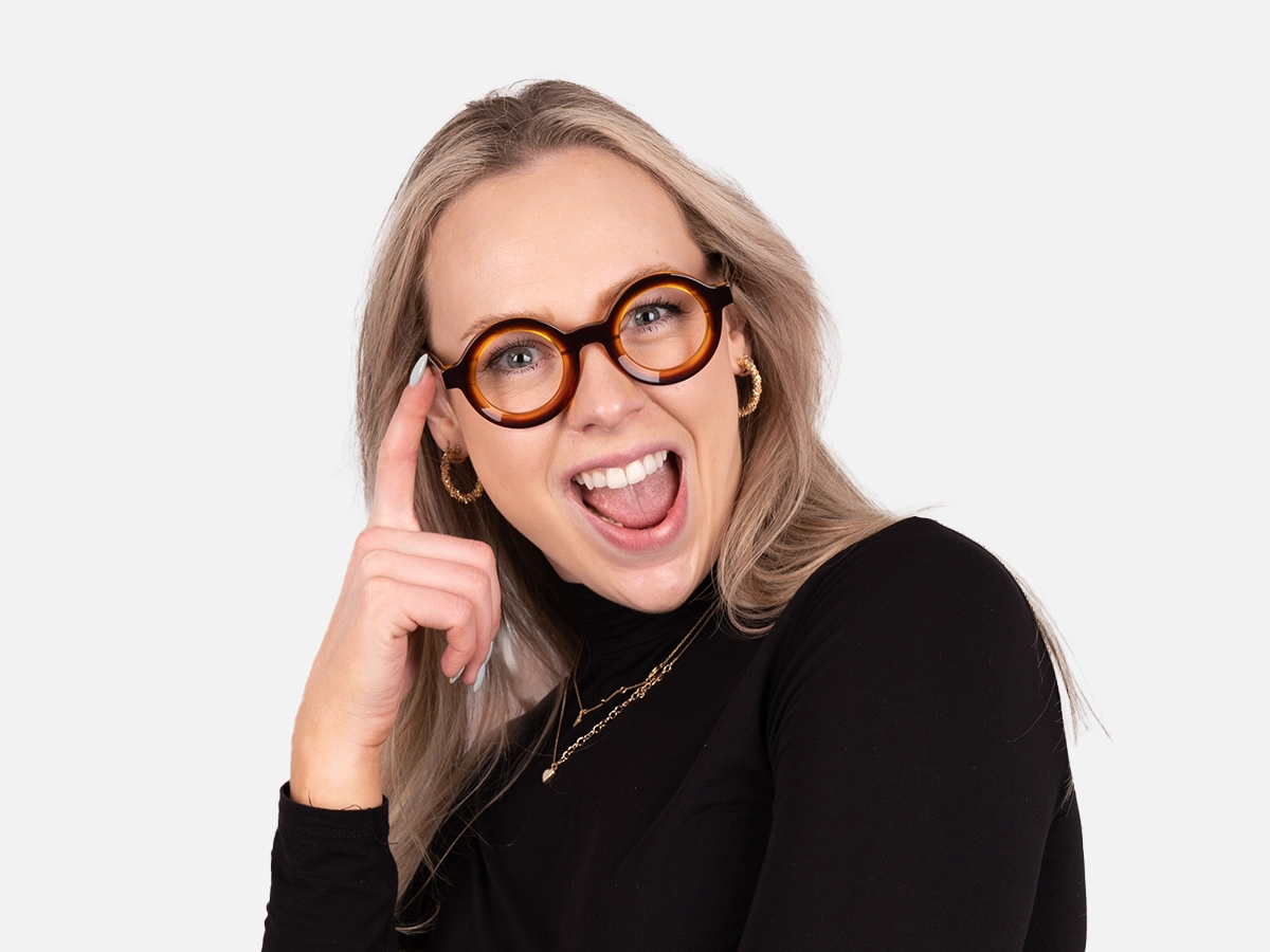 Brown Round Glasses-53