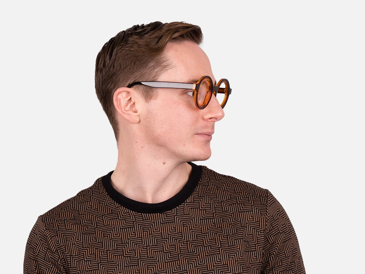 Brown Round Glasses-43