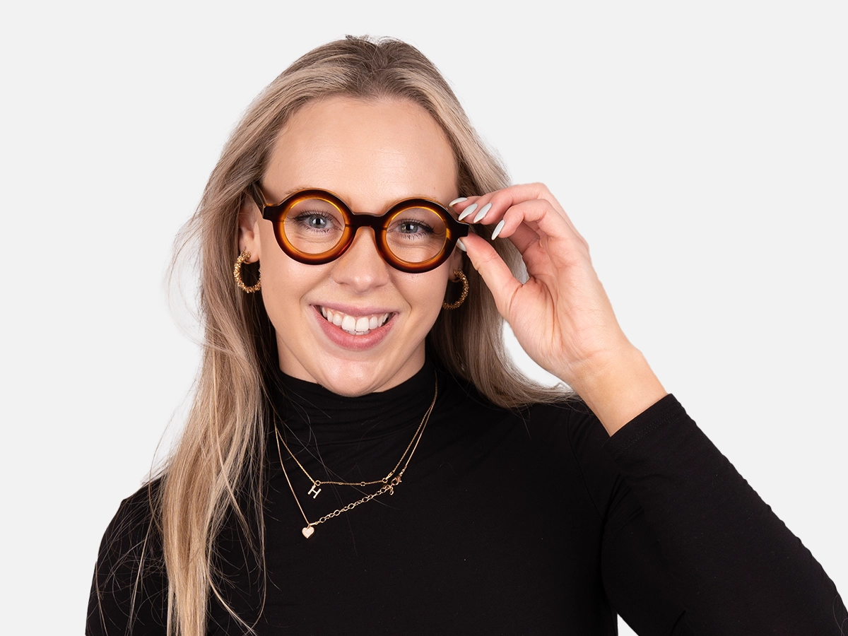 Brown Round Glasses-54