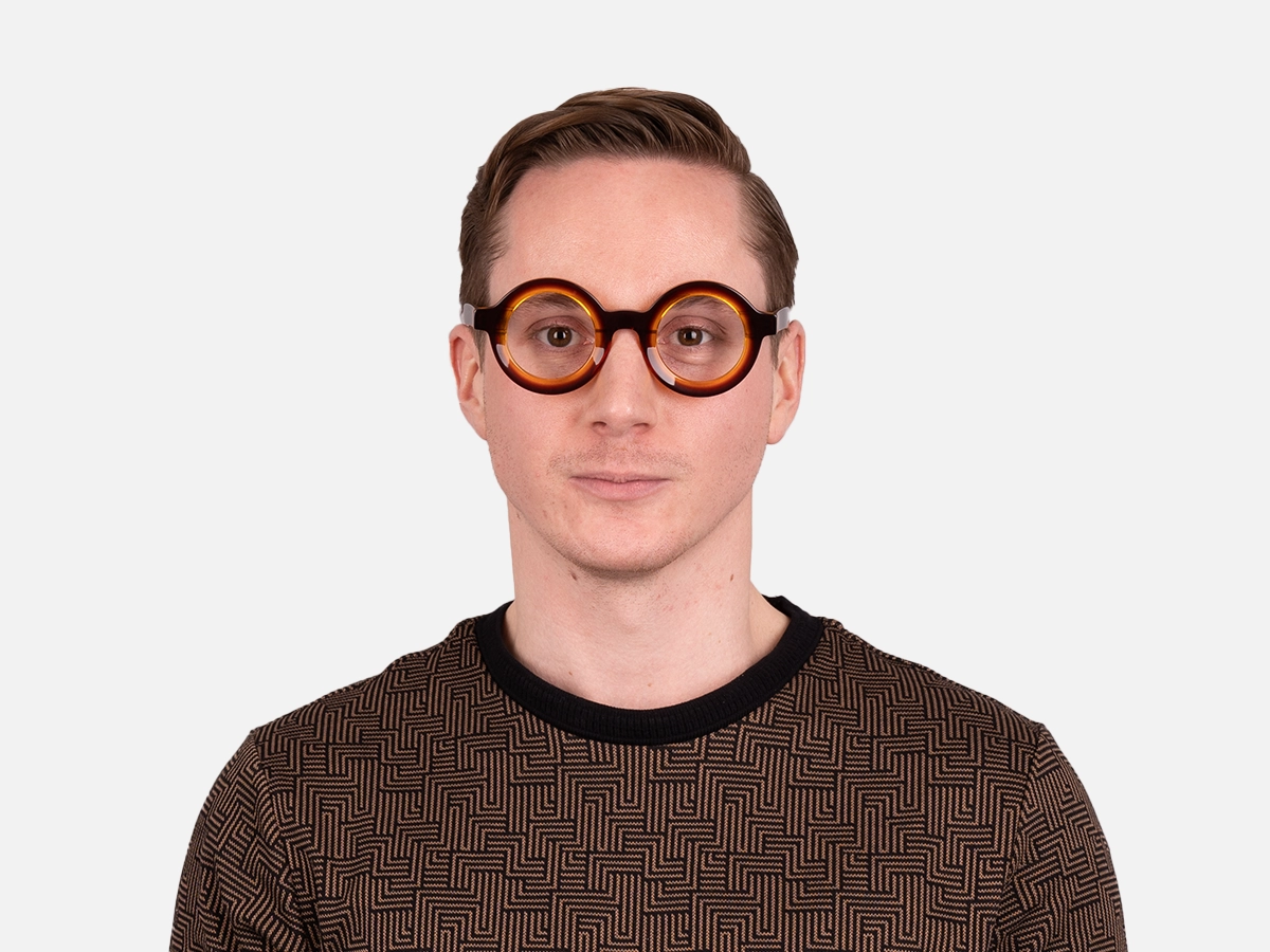 Brown Round Glasses-41