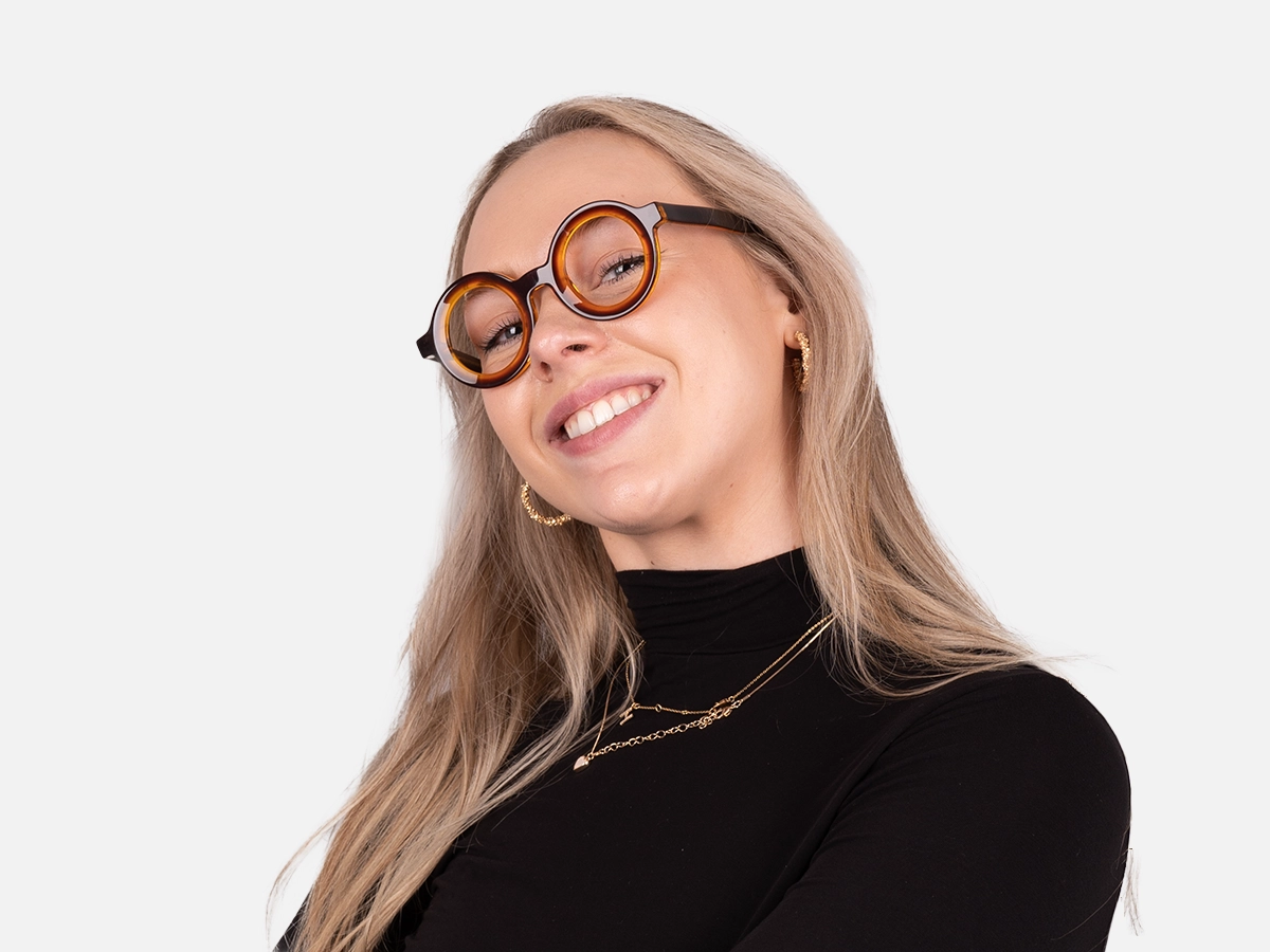 Brown Round Glasses-55