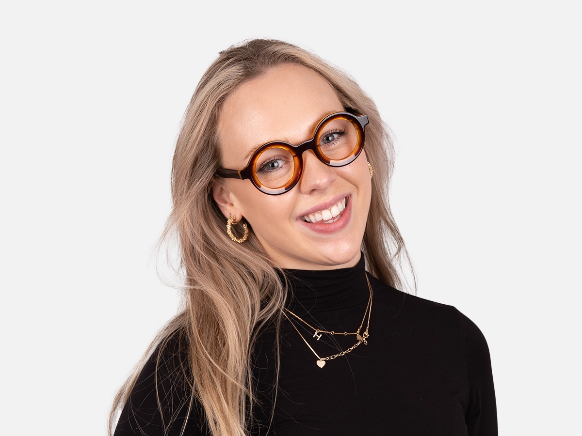 Brown Round Glasses-51