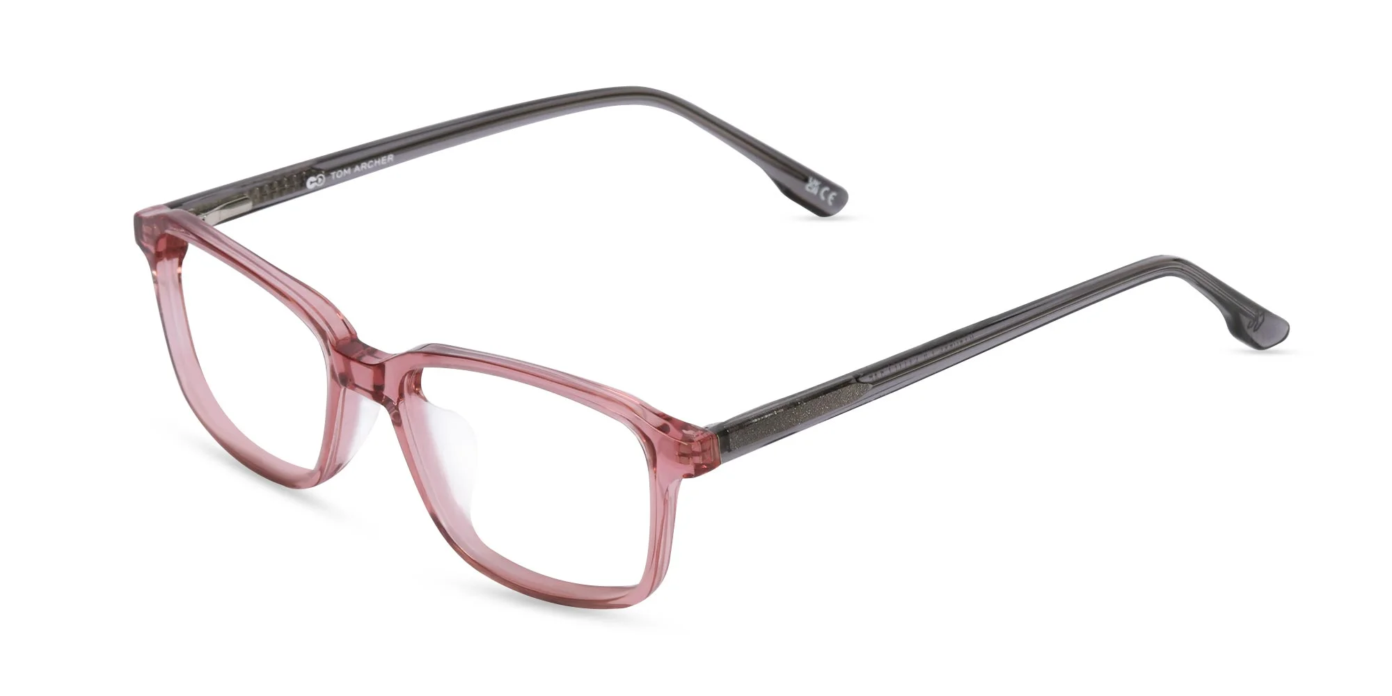 Rose Pink Rectangle Glasses-3