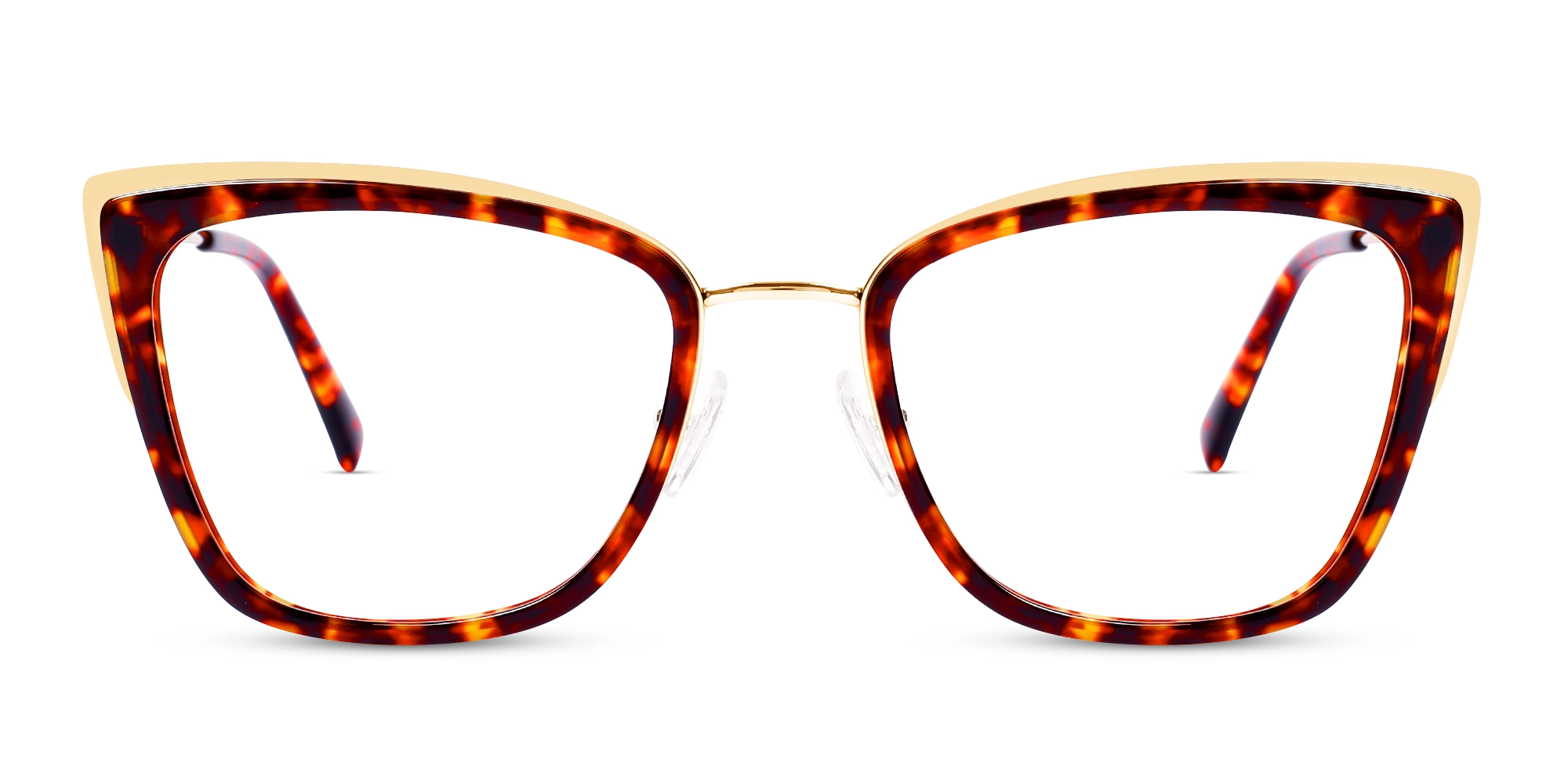 Red & Gold Cat Eye Glasses Frame Red & Gold Cat Eye Glasses Frame