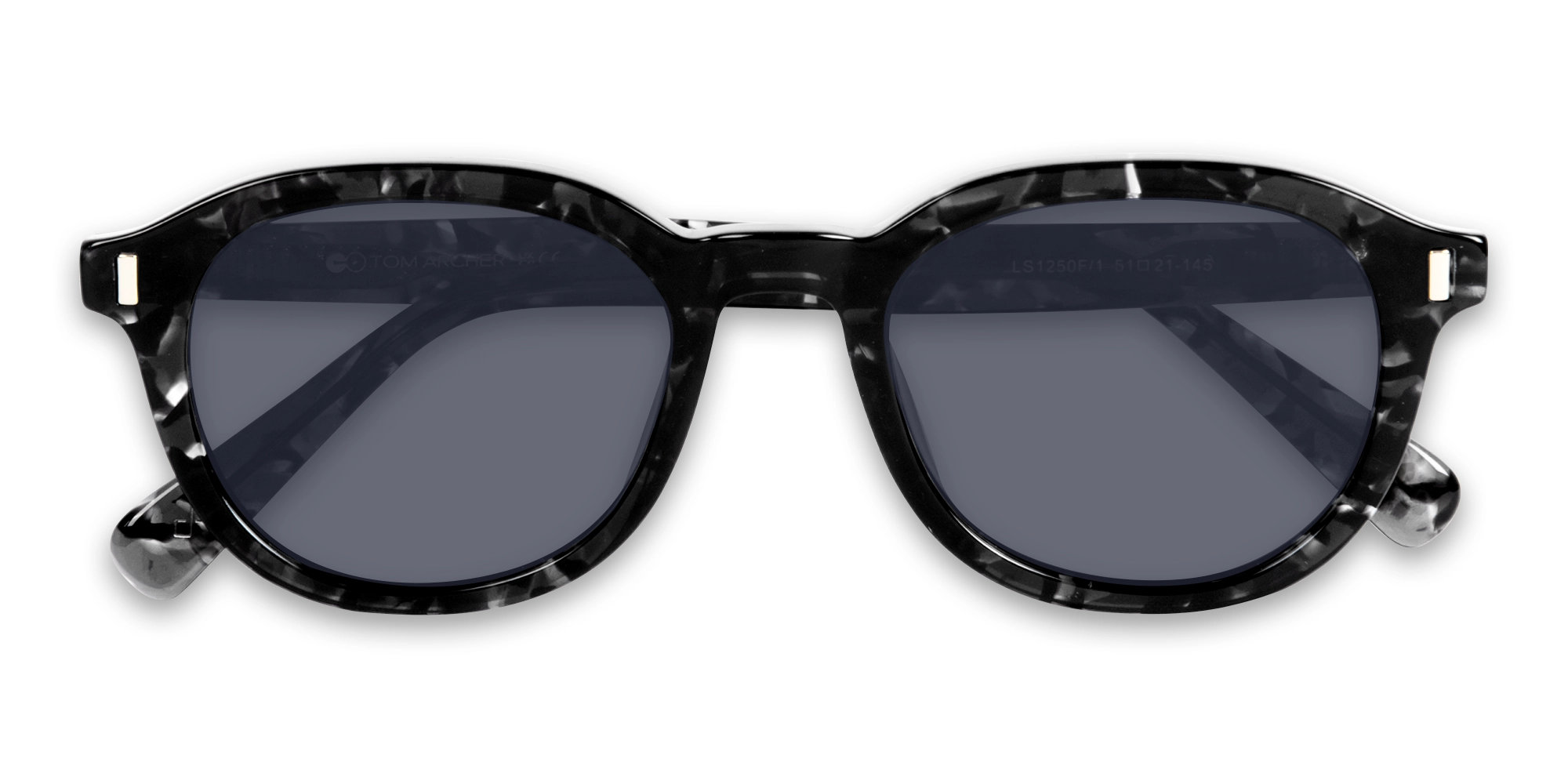Black Marble Round Sunglasses-6