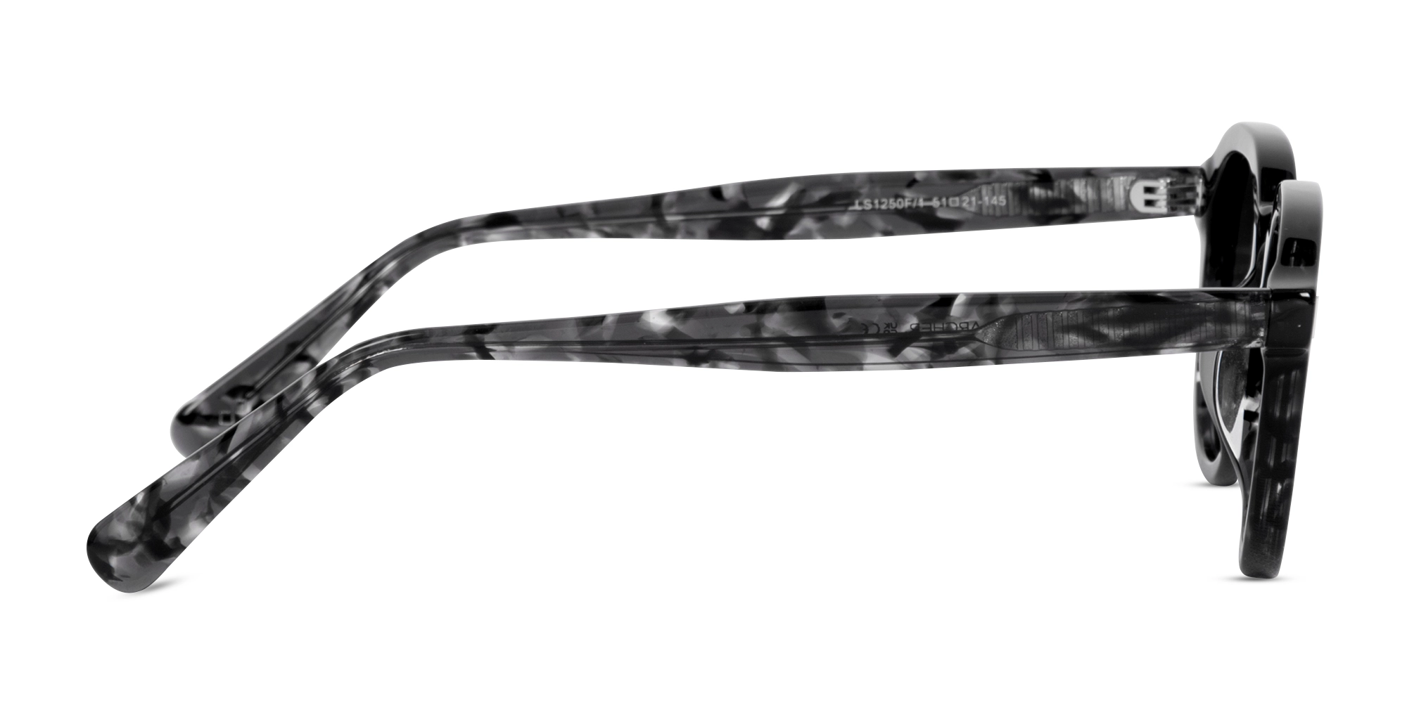Black Marble Round Sunglasses-4