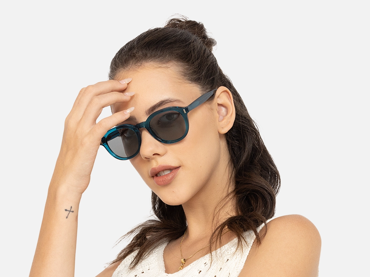 Green Round Sunglasses-52