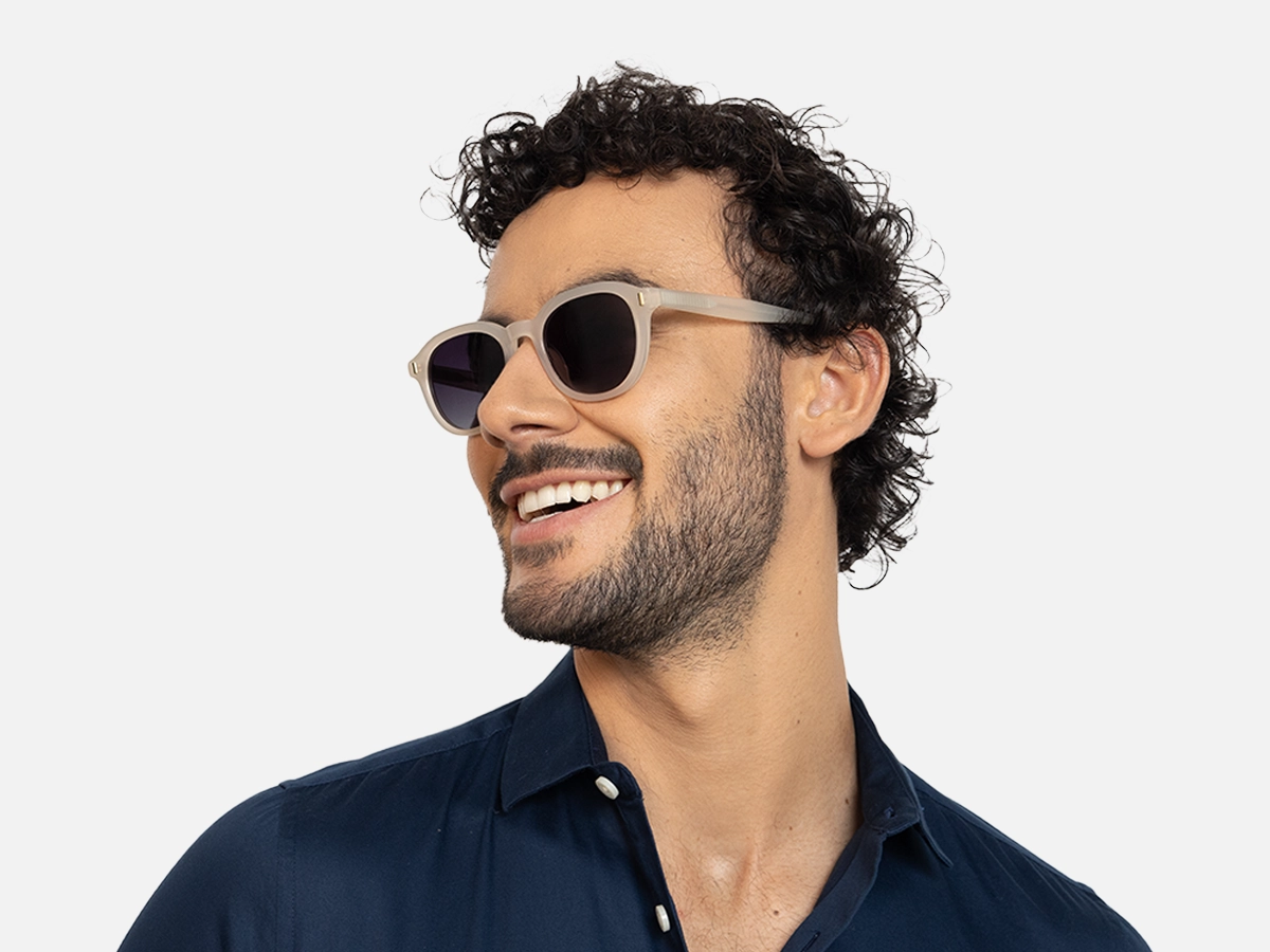Pearl White Round Sunglasses-42