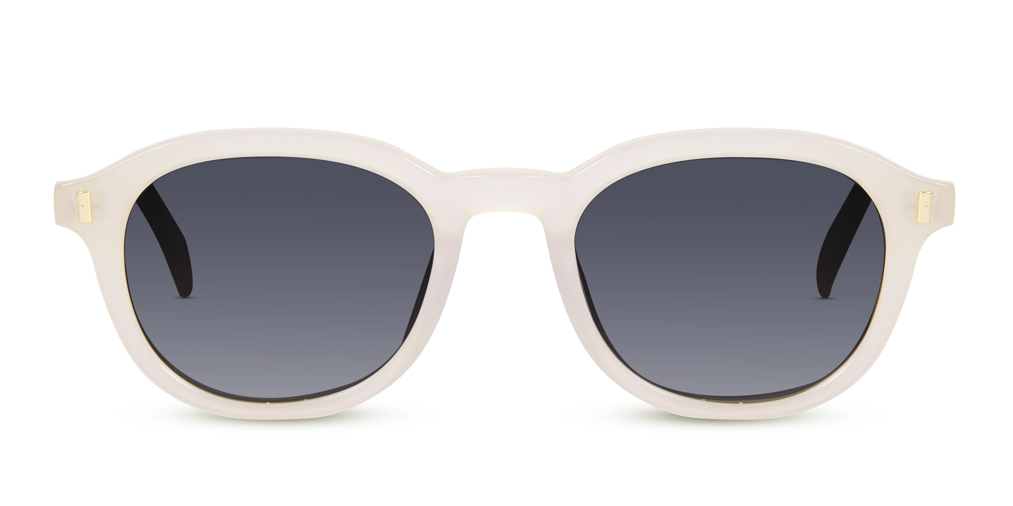 Pearl White Round Sunglasses-1