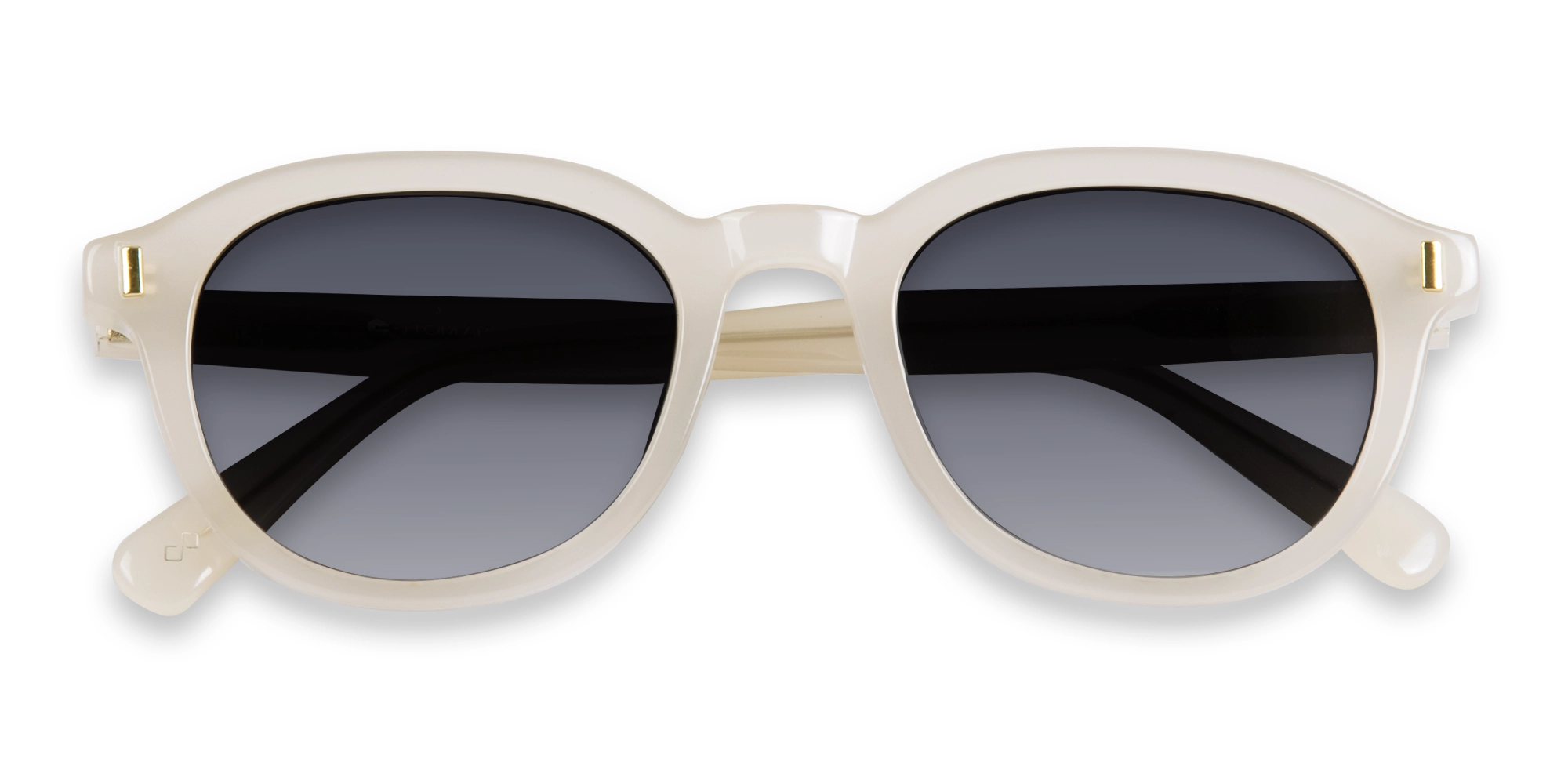 Pearl White Round Sunglasses-6