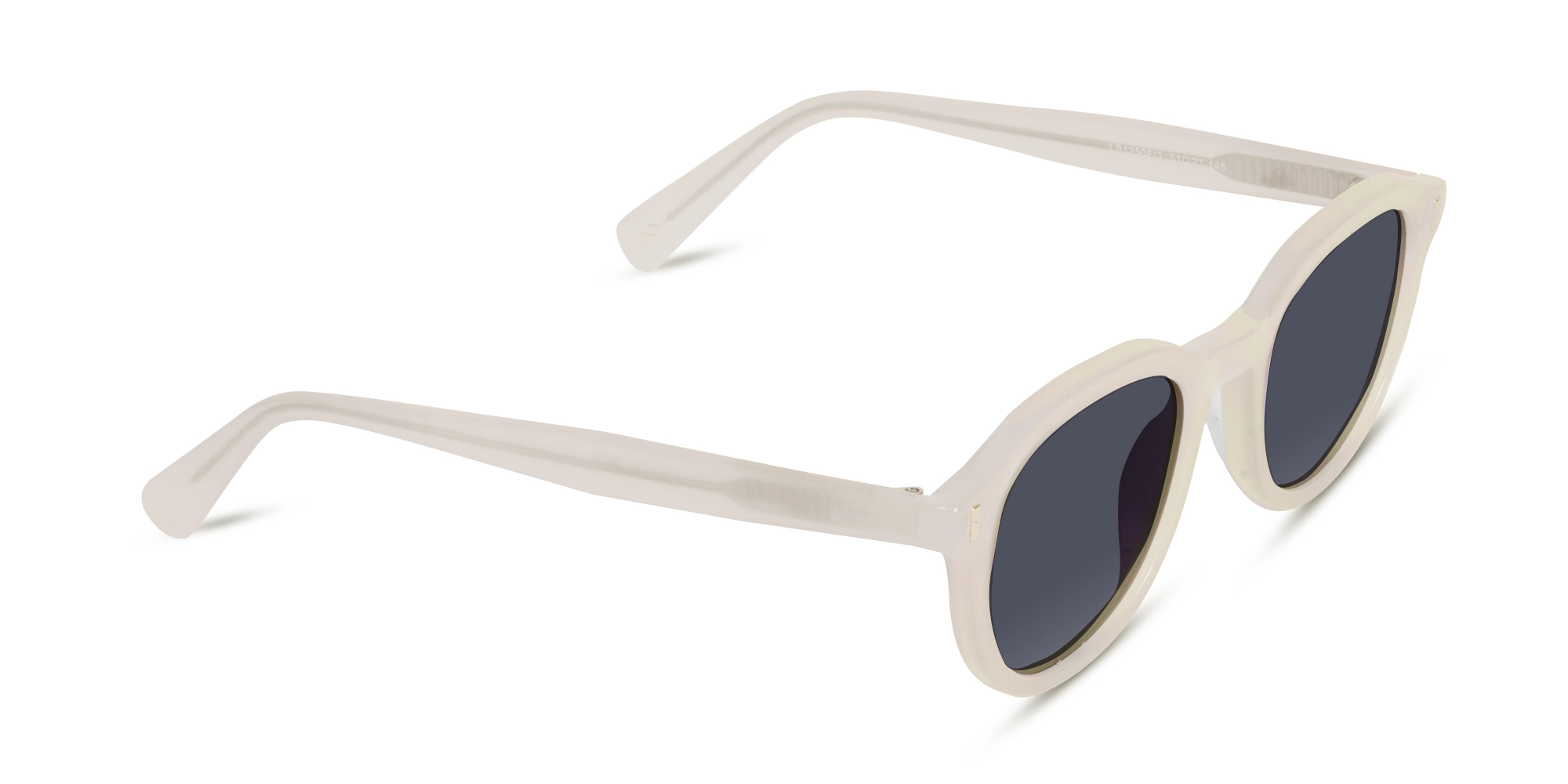Pearl White Round Sunglasses-2