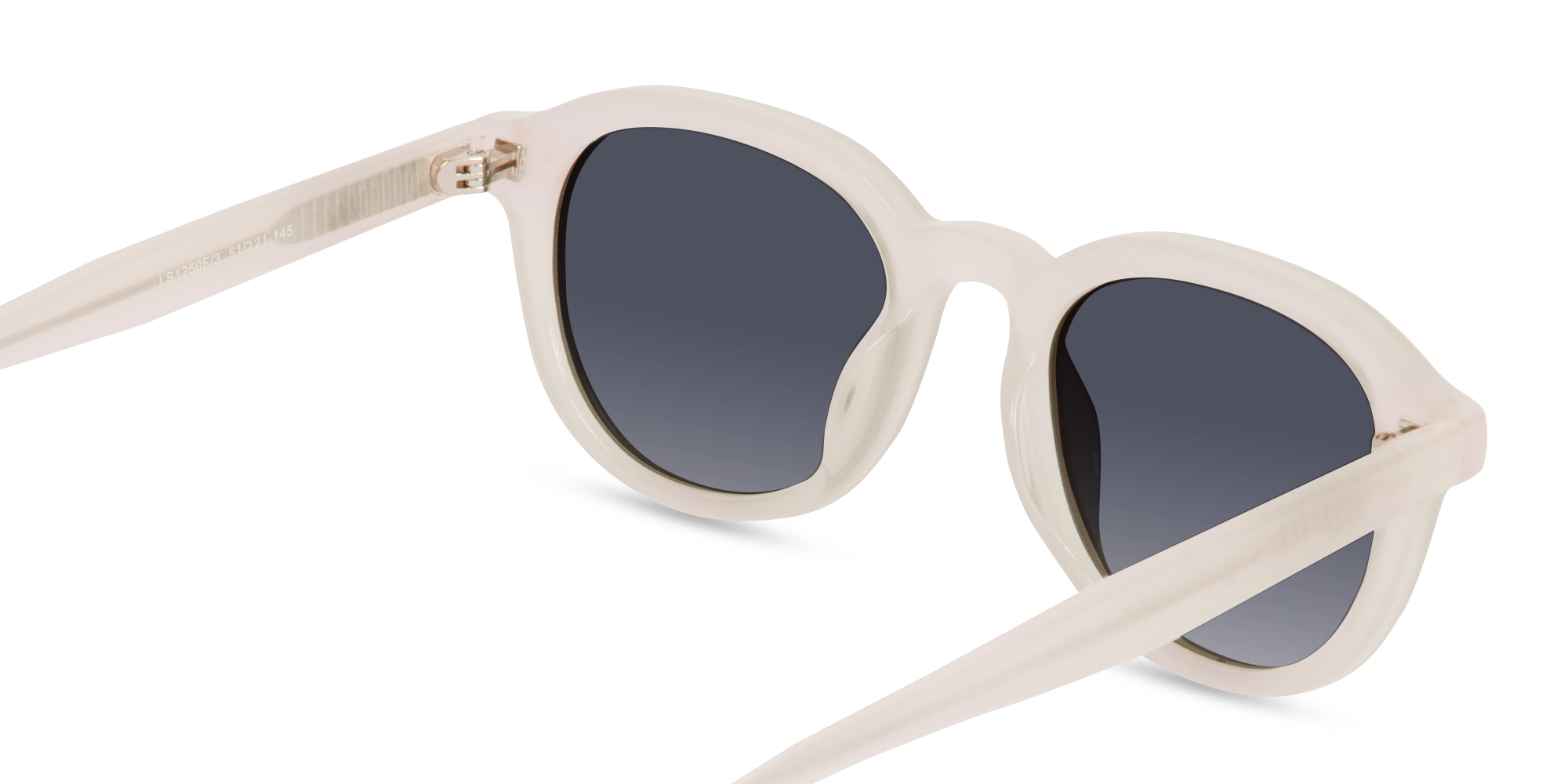 Pearl White Round Sunglasses-5