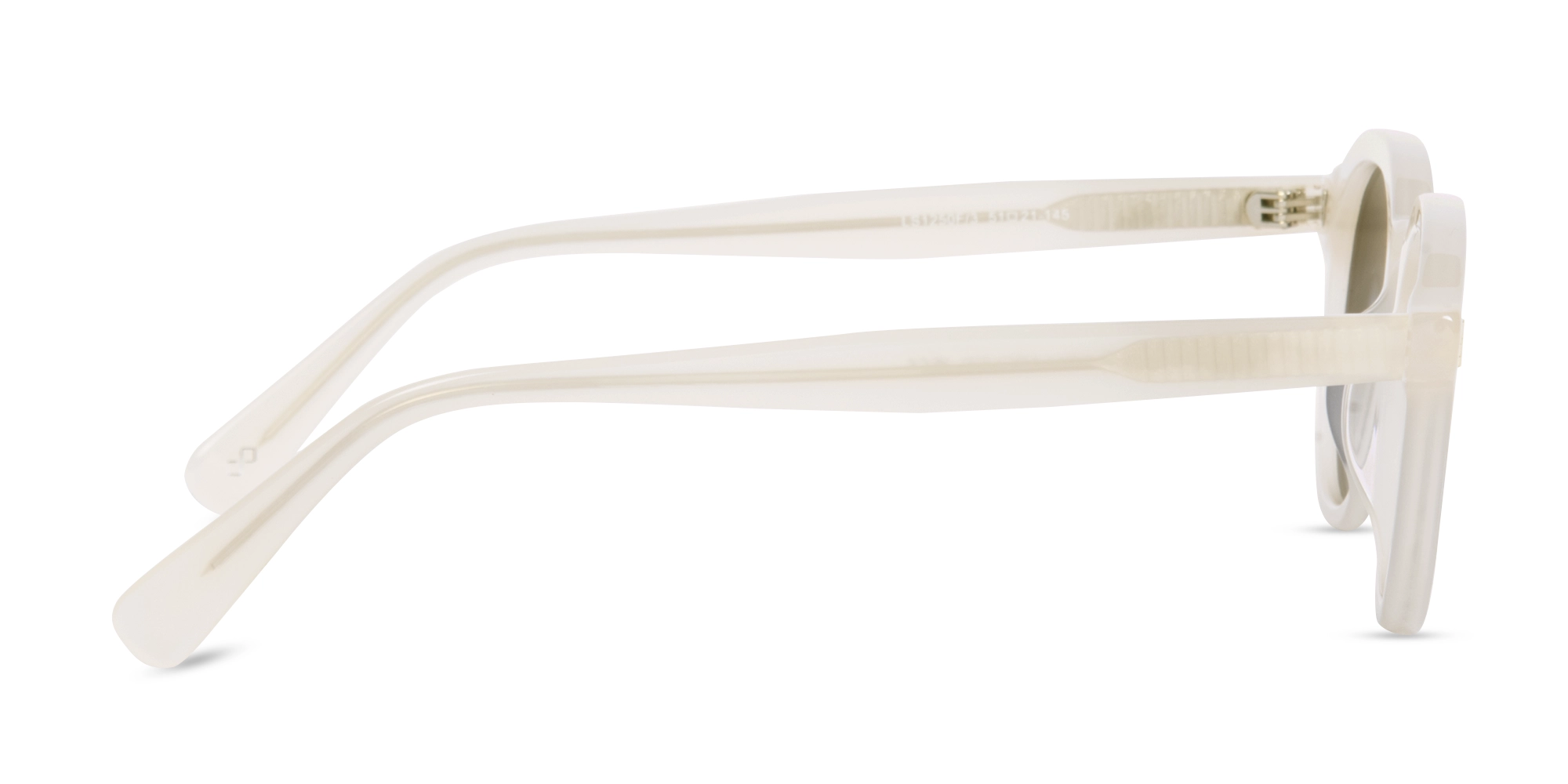 Pearl White Round Sunglasses-4