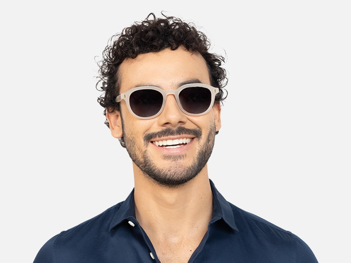 Pearl White Round Sunglasses-41