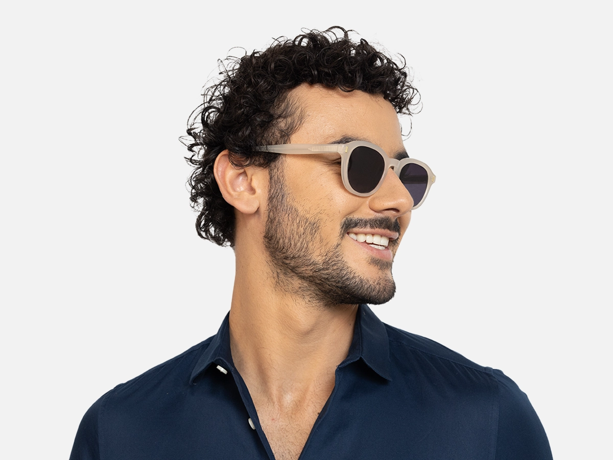 Pearl White Round Sunglasses-43