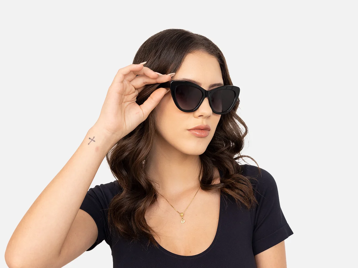 Black Cateye Sunglasses-54
