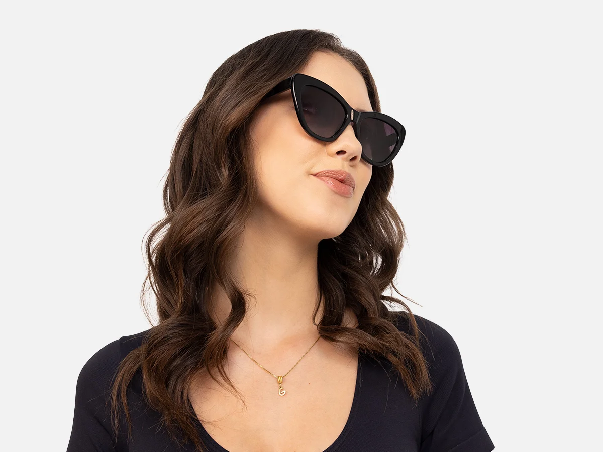 Black Cateye Sunglasses-53