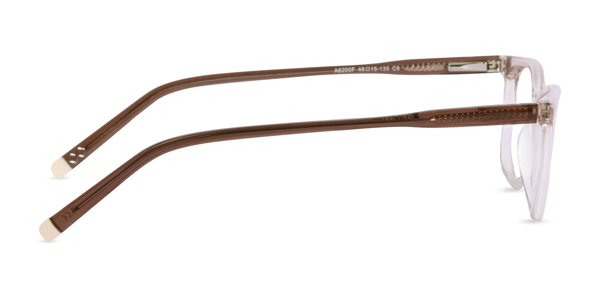 Crystal Peach Rectangular Glasses-4