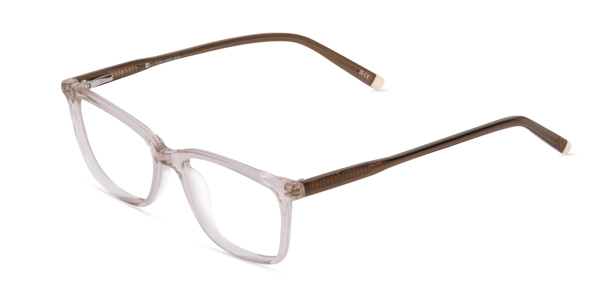 Crystal Peach Rectangular Glasses-3