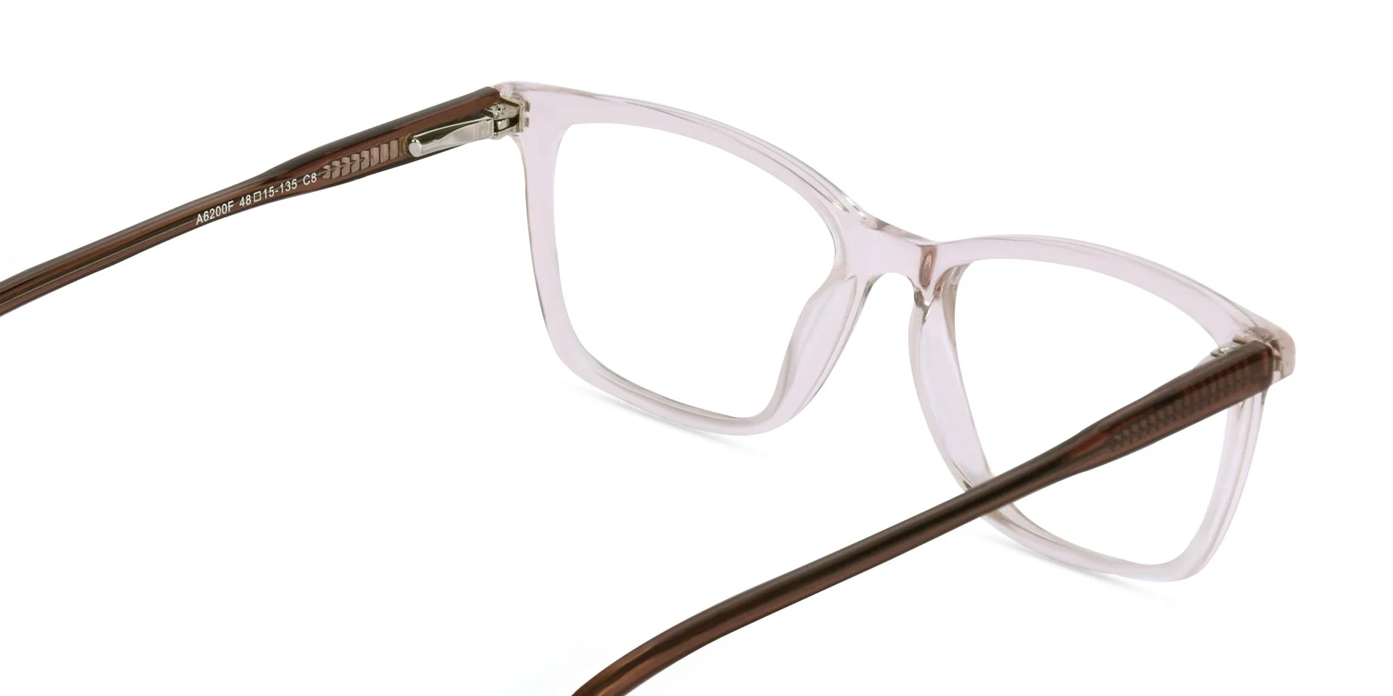 Crystal Peach Rectangular Glasses-5