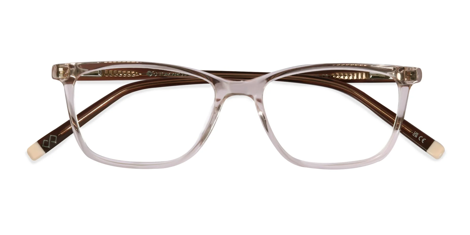 Crystal Peach Rectangular Glasses-6