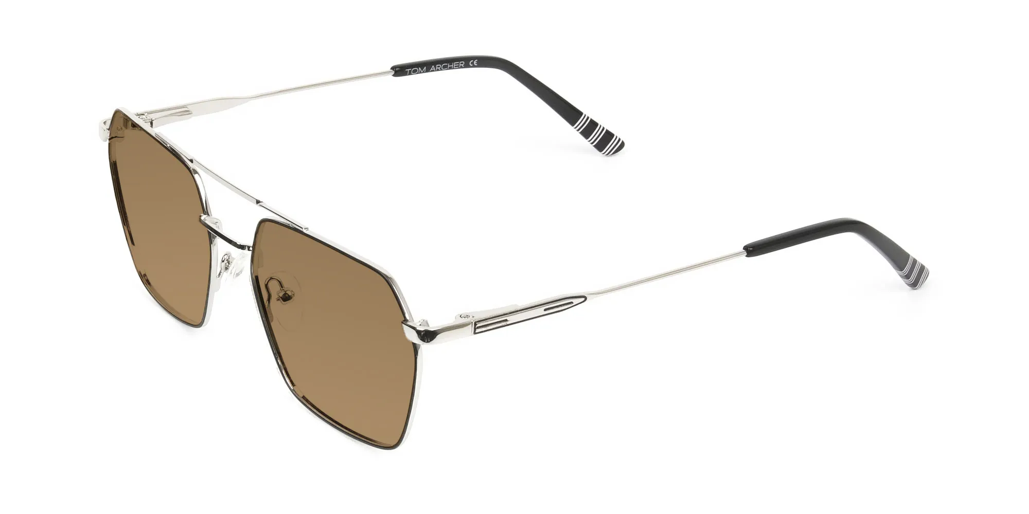 black-silver-metal-geometric-brown-tinted-sunglasses-2