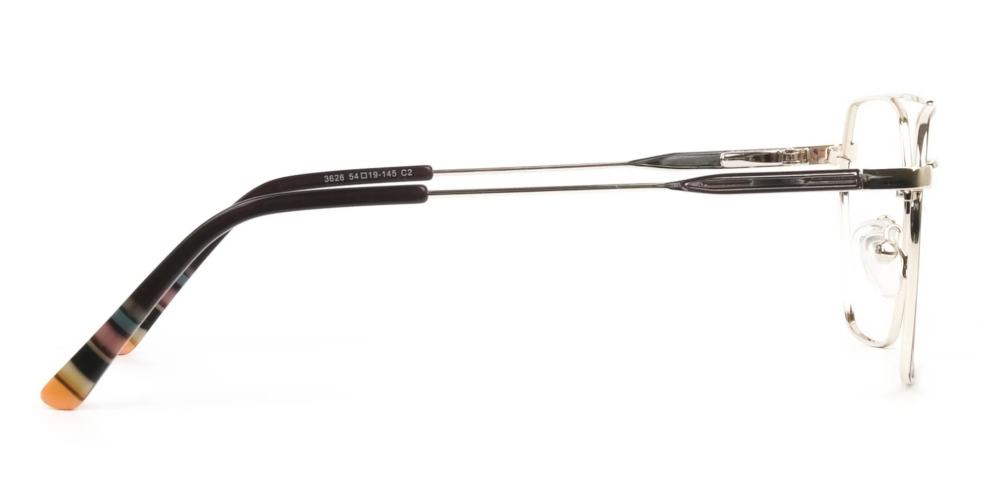 Hipster Geometric Gold & Brown Thin Metal Frame Glasses - 2