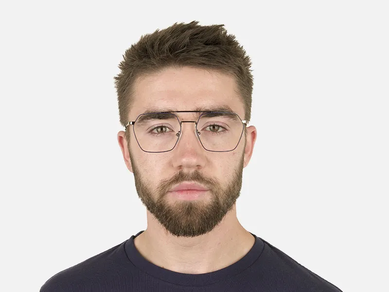 Dark Navy & Gunmetal Thin Metal Glasses - 2