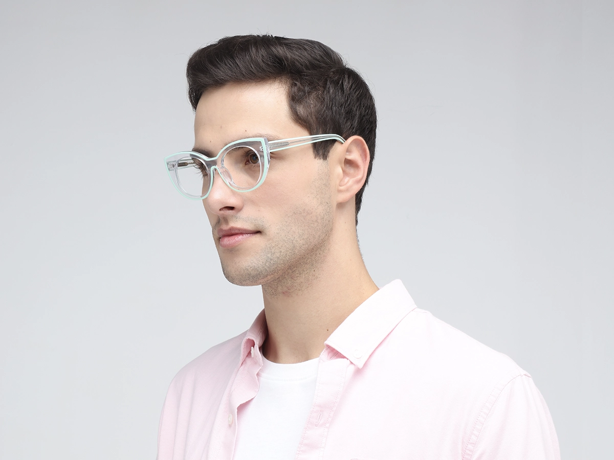 Green Cat-eye Glasses 42