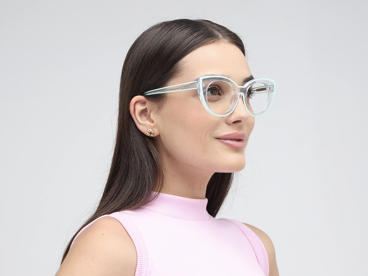 Green Cat-eye Glasses 53