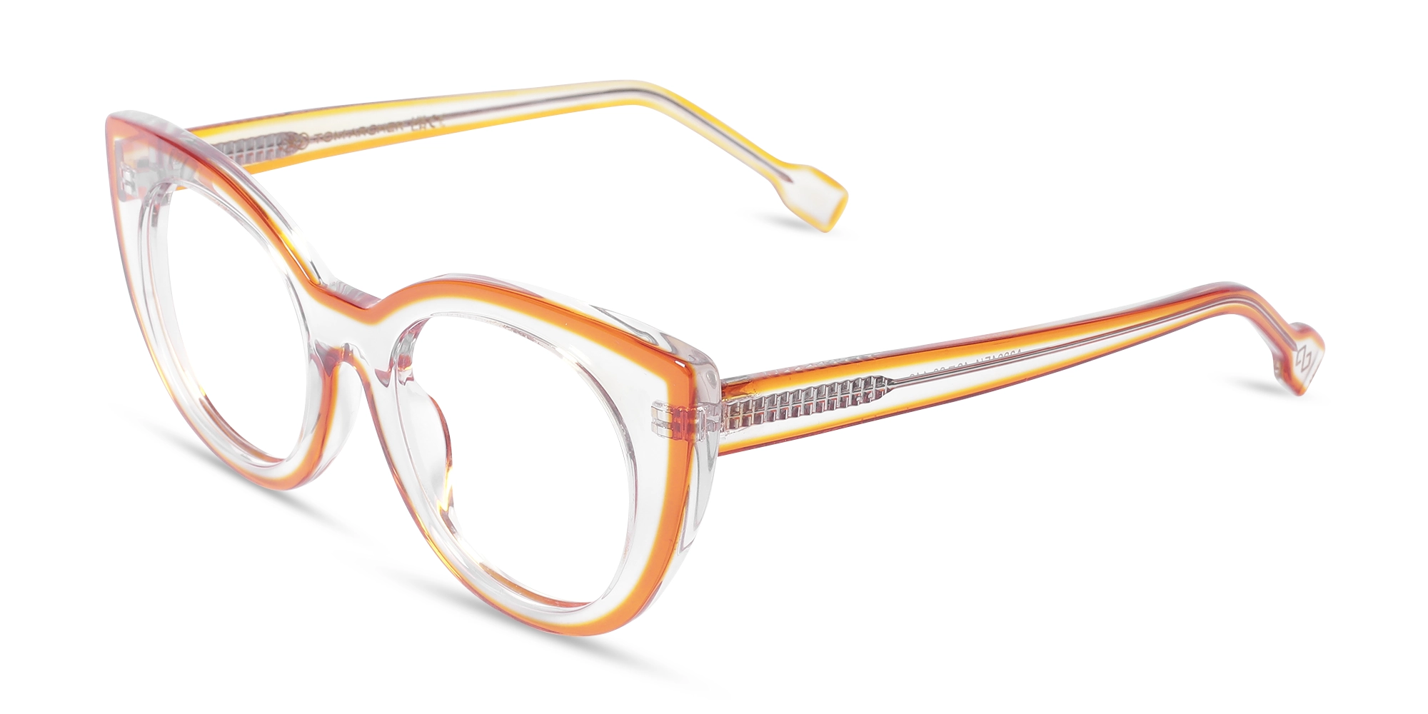 Orange Cat-eye Womens Glasses 3