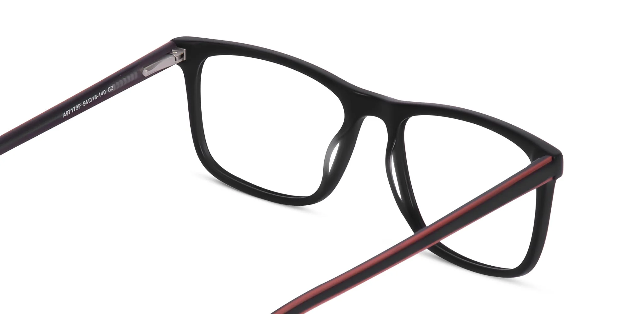 Matte Black Rectangular Glasses-5