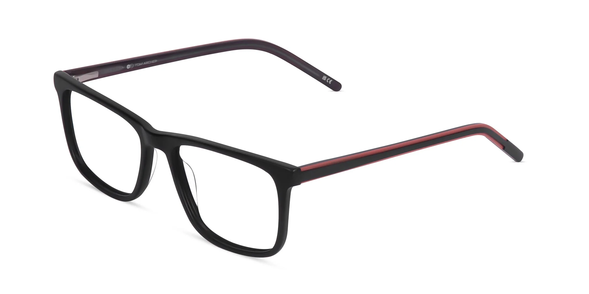 Matte Black Rectangular Glasses-3