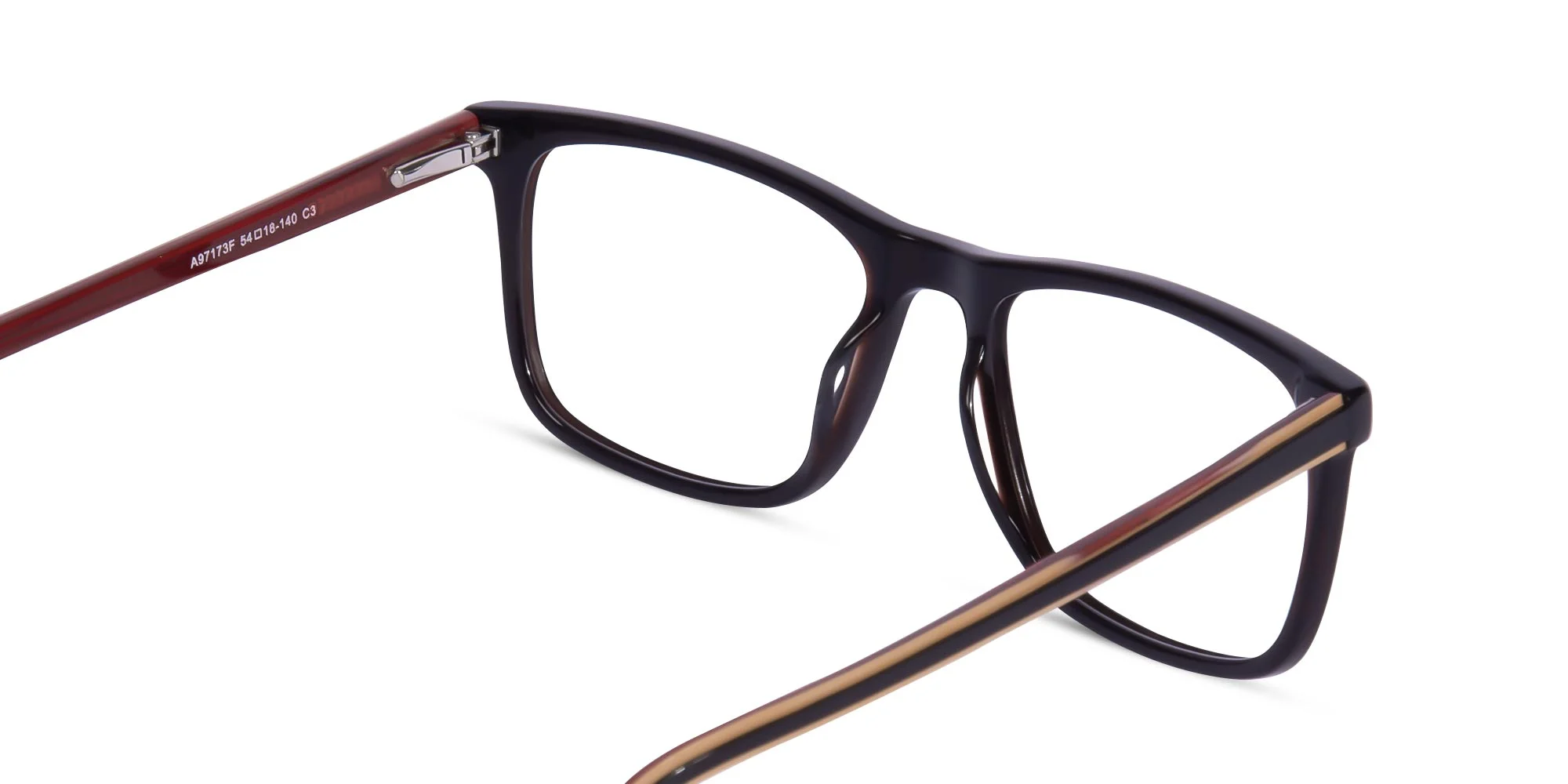 Black And Orange Rectangular Glasses-5