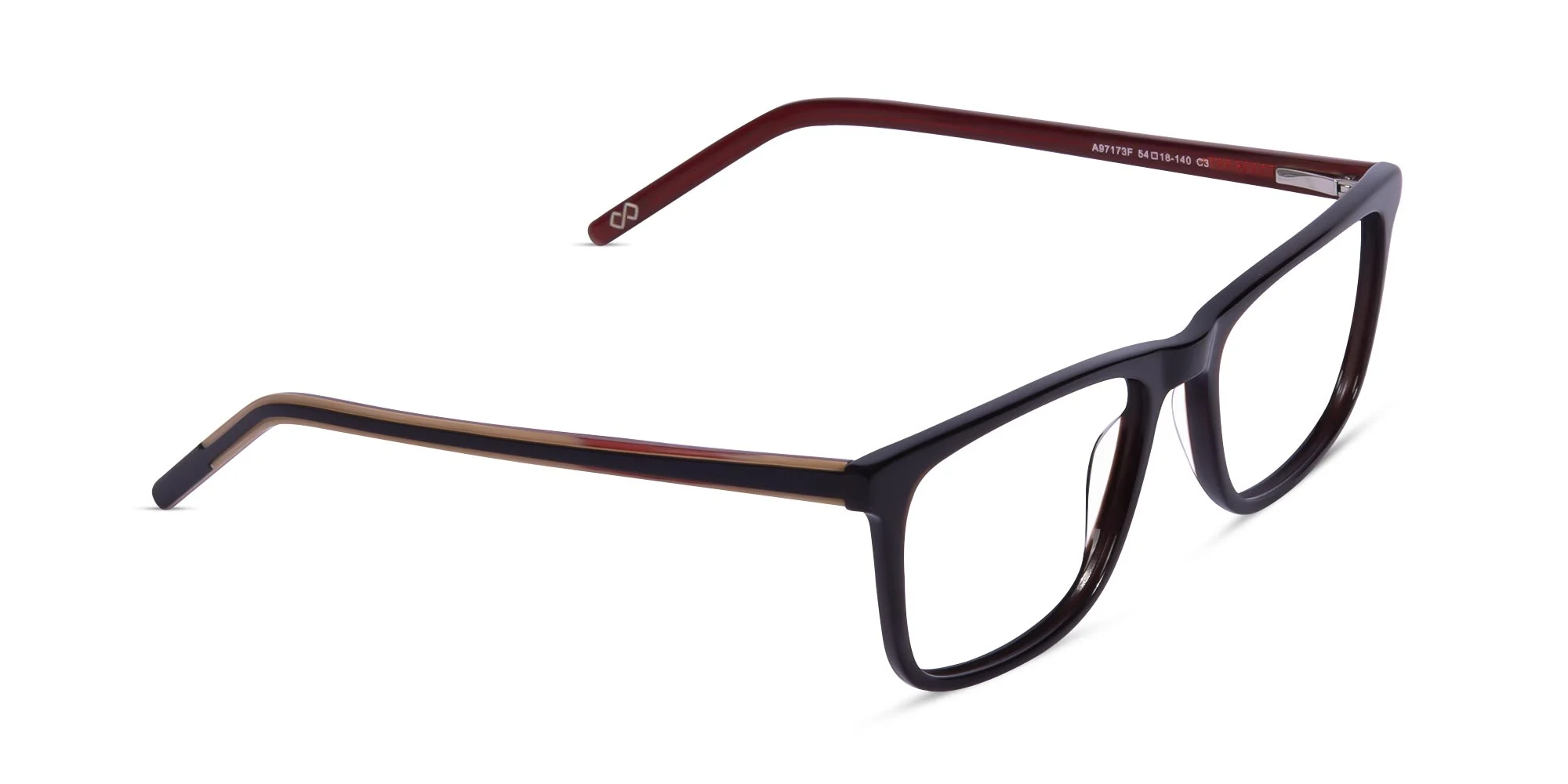 Black And Orange Rectangular Glasses-2