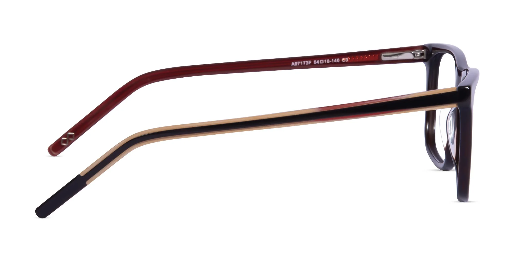 Black And Orange Rectangular Glasses-4
