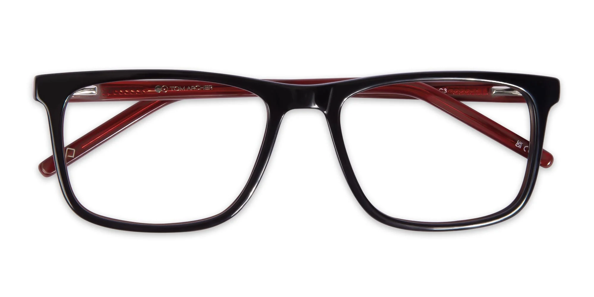 Black And Orange Rectangular Glasses-6