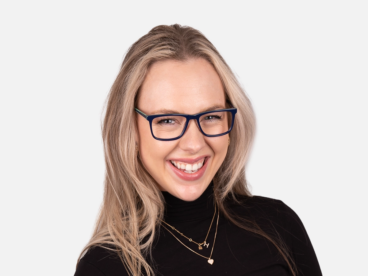 Navy Blue Rectangular Glasses-51