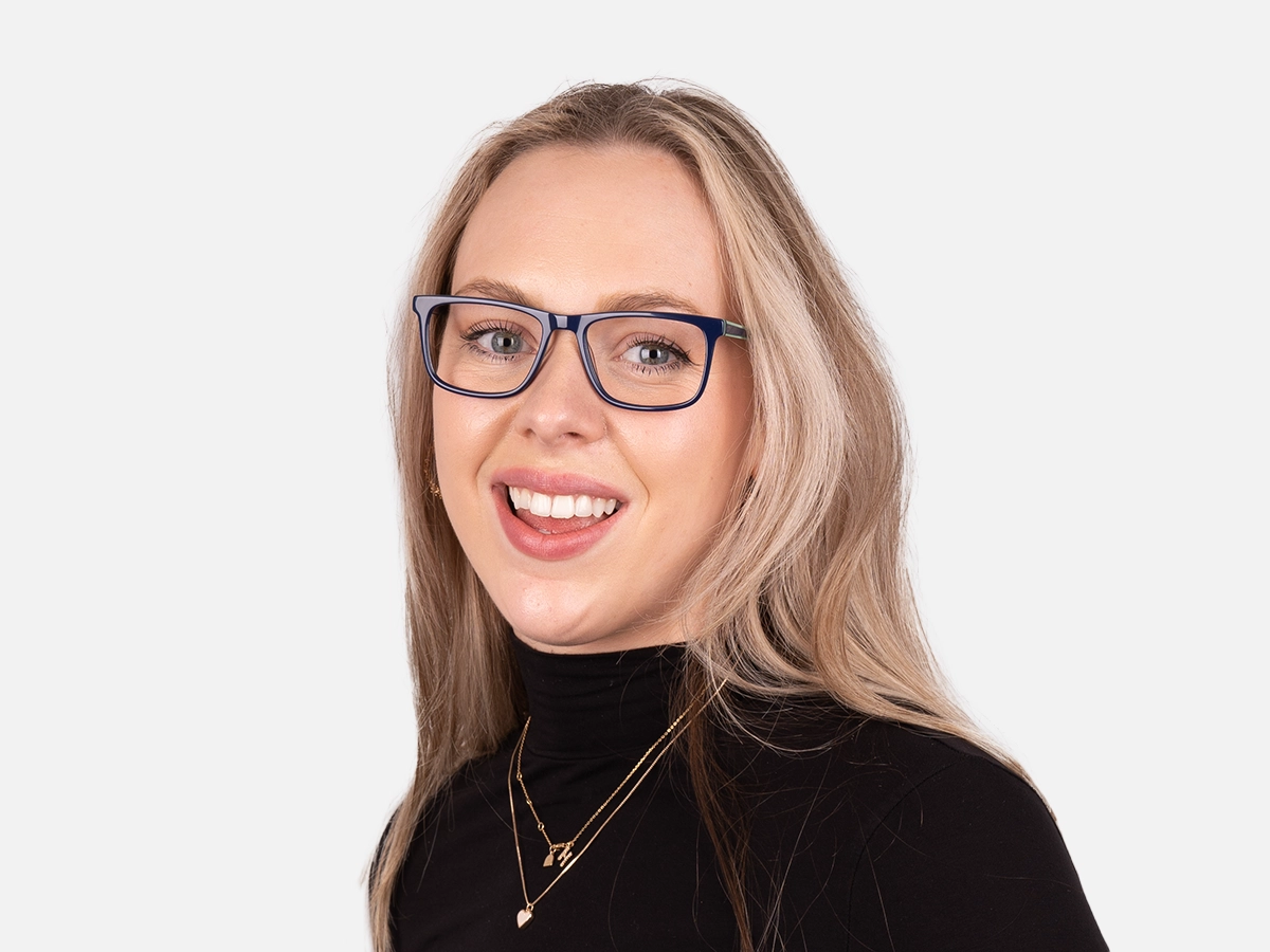 Navy Blue Rectangular Glasses-52