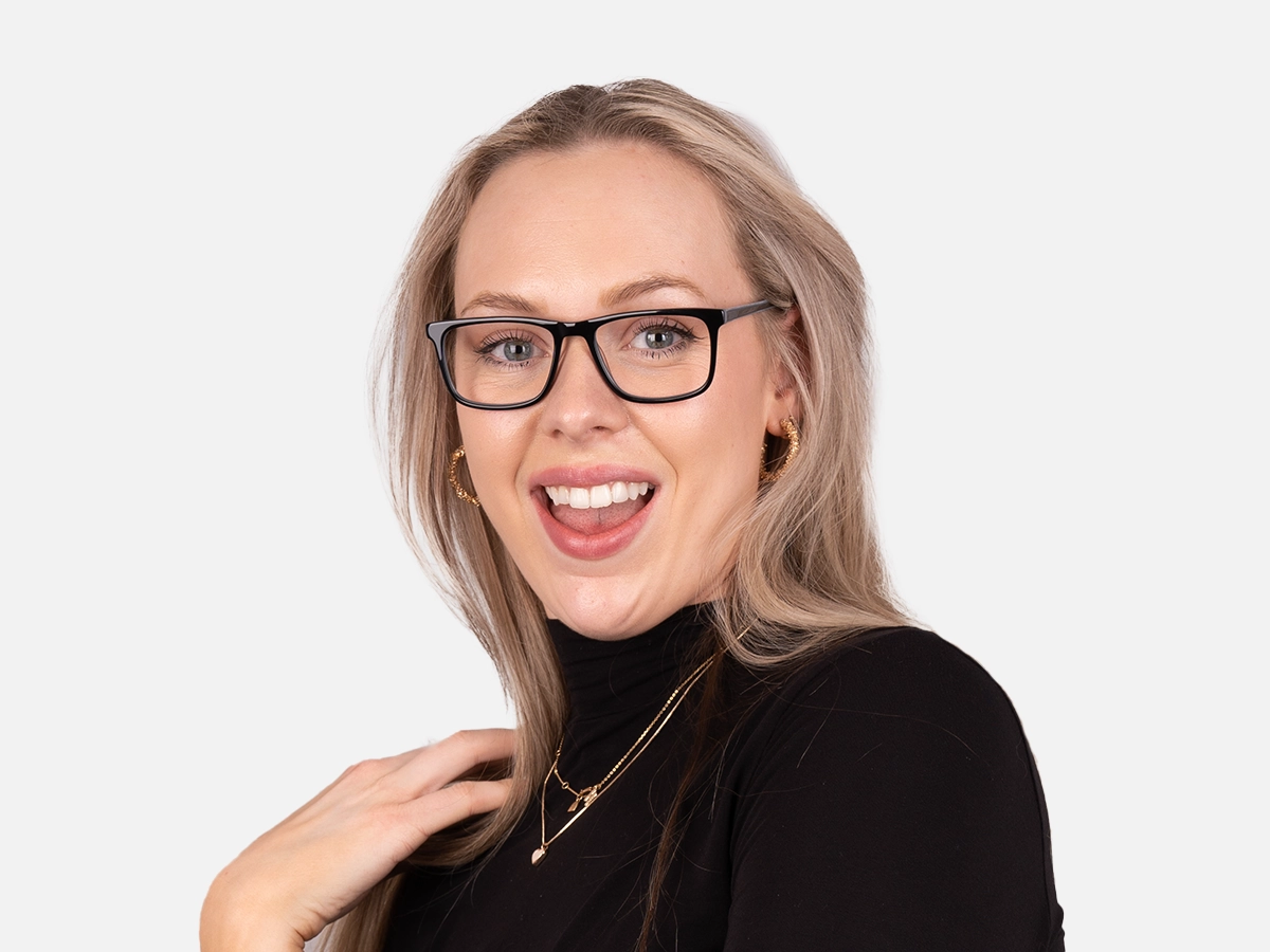 Black Frame Rectangular Glasses-54