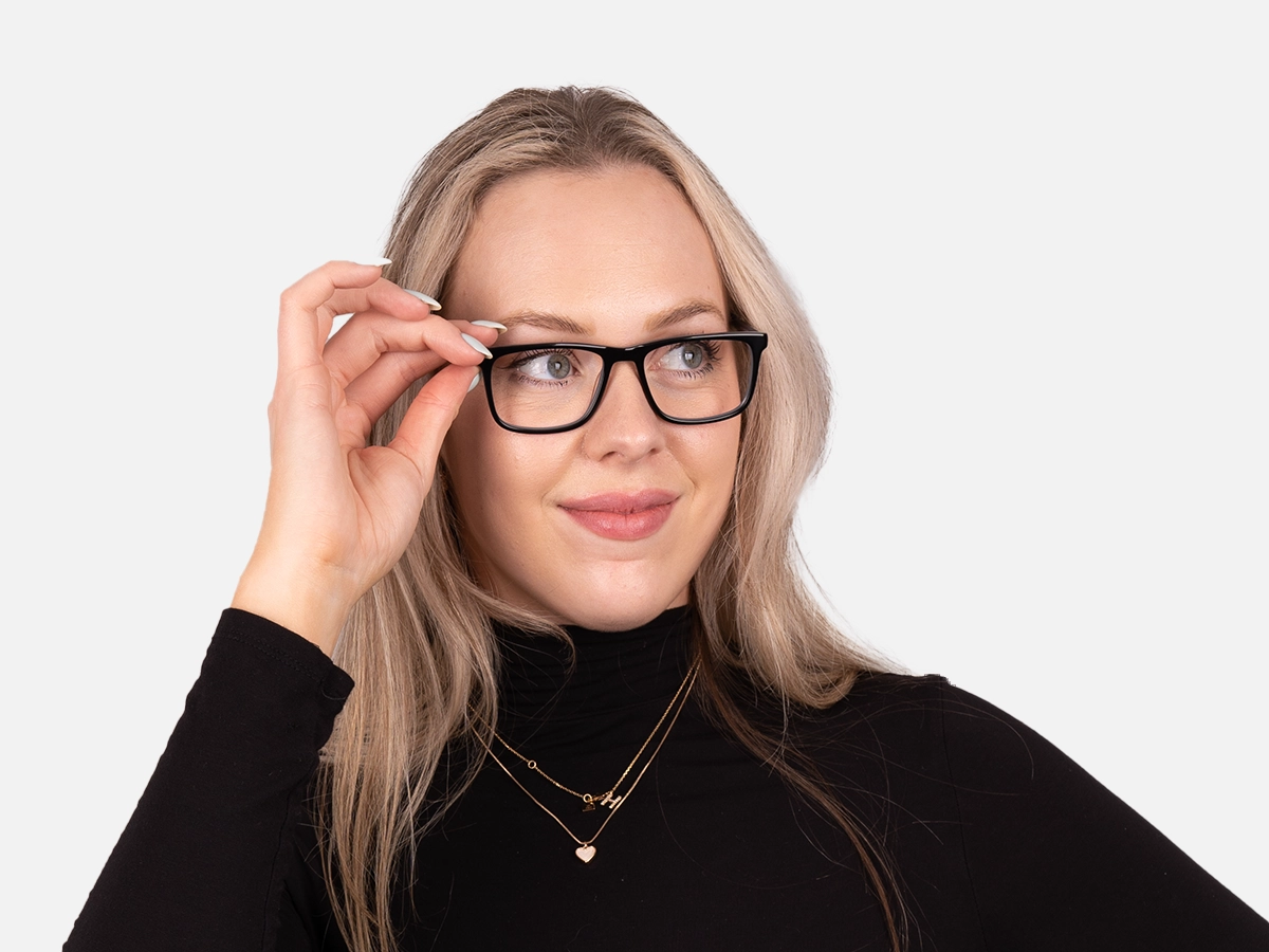 Black Frame Rectangular Glasses-52