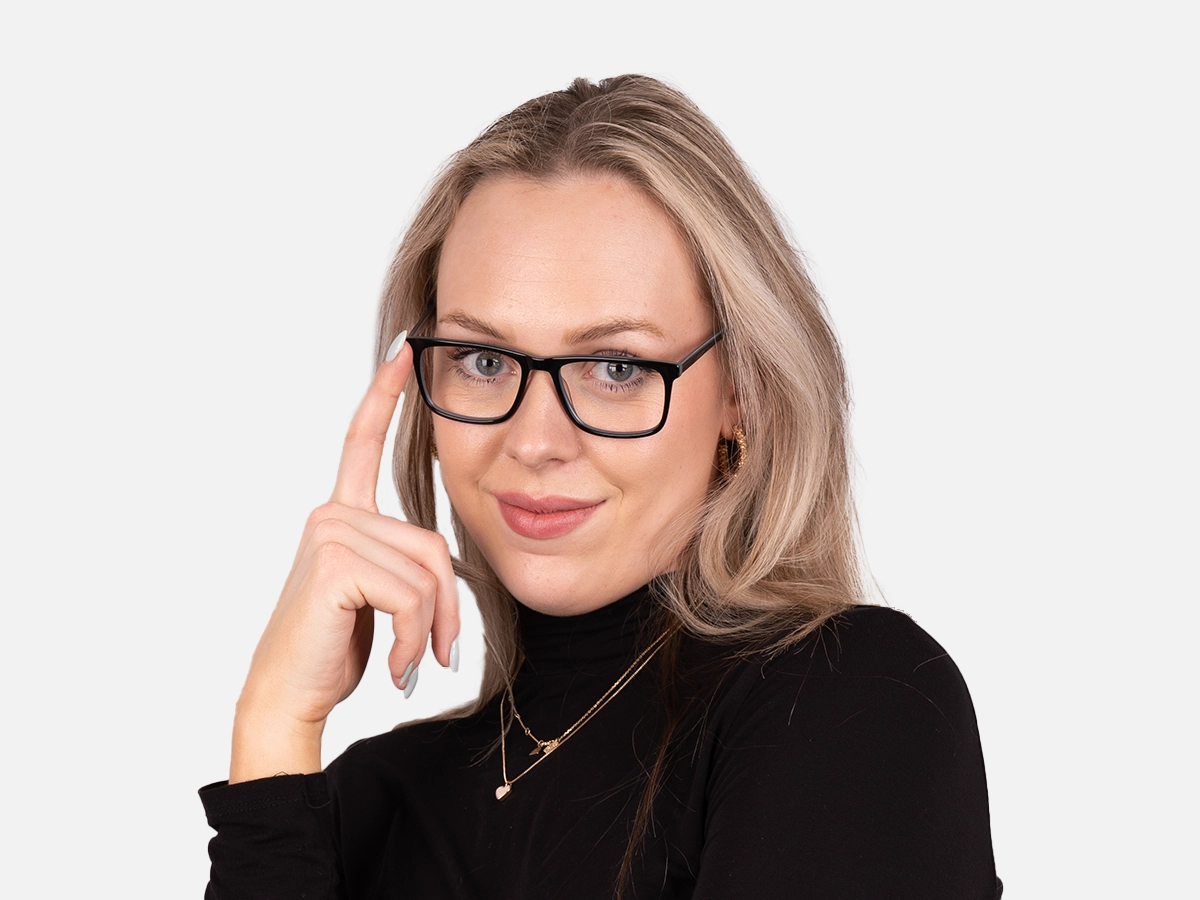 Black Frame Rectangular Glasses-53