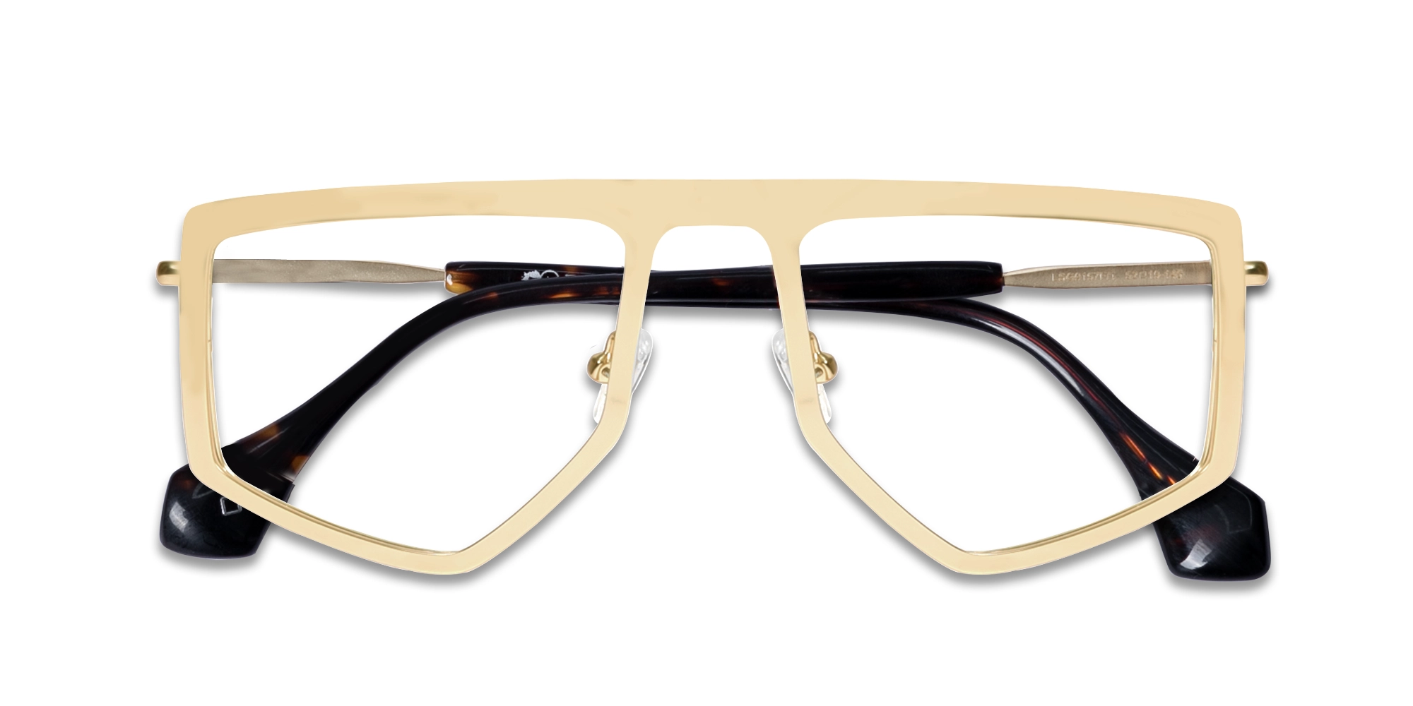 Gold & Tortoise Pilot Geometric Glasses-6
