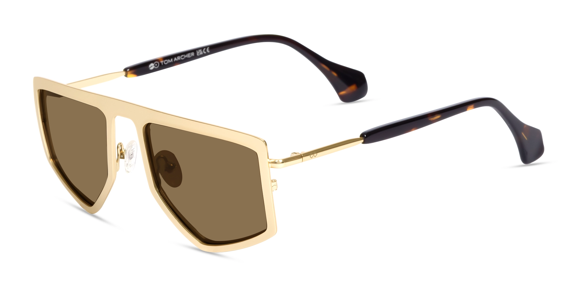 Matte Champagne Gold Metal Sunglasses-3